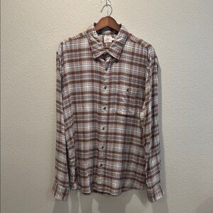 Faherty Tan Plaid Flannel Shirt